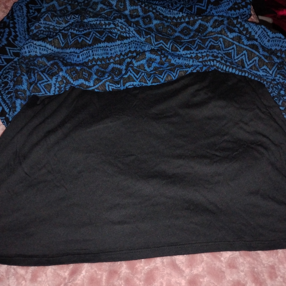 Blue Patterned Mini Dress - Picture 3 of 4